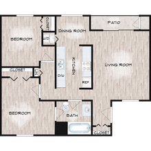 2 Bed 1 Bath 171303 floor plan